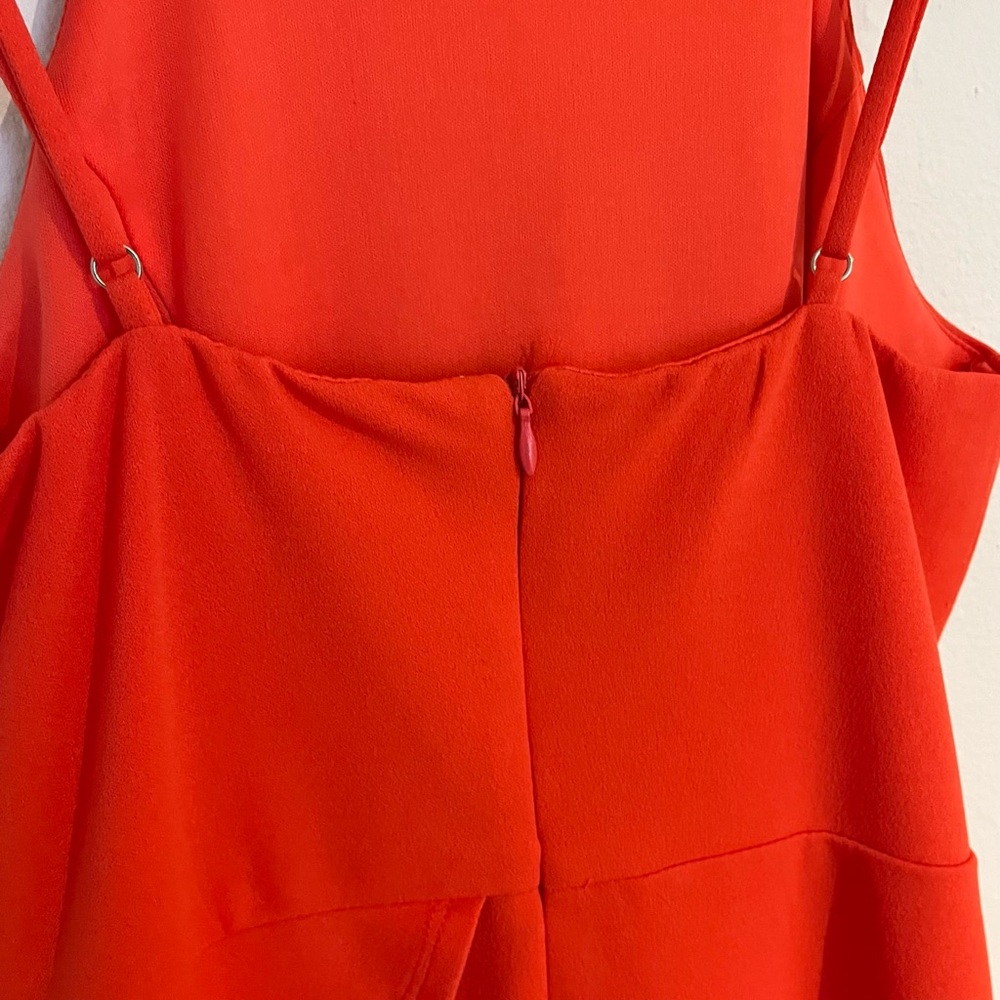 Lulu’s Coral Red Ruffle Mini Dress - Picture 6 of 9